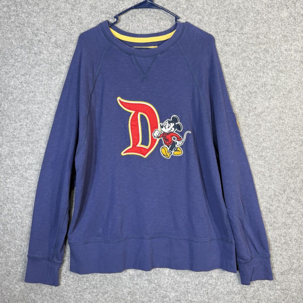 Disney Parks Vintage Dark Blue Mickey Crewneck Sweater Men's Size L